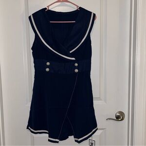 NWT Retro Stage Navy Blue “Sailor” Romper Size Large